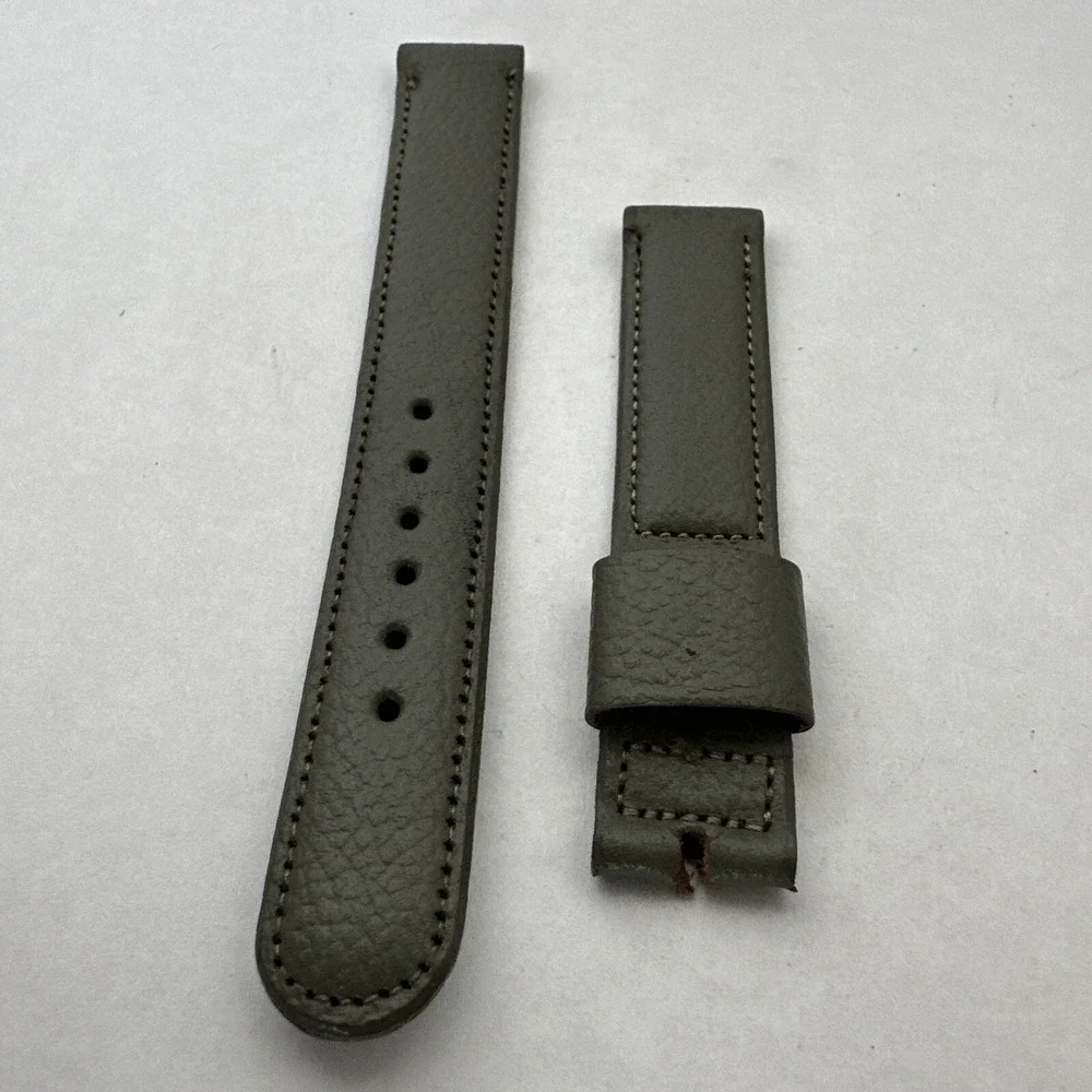 Champion Olive Green Buffalo Calf Leather Watch Strap Band Hand Finished Vintage